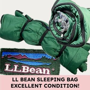 L.L. Bean Forest Green Adult Sleeping Bag  Camping Hiking Gorpcore Mountainwear